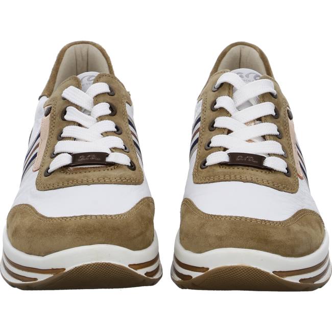 White Ara Shoes Lace-ups Sapporo Toffee Women's Sneakers | ARA354HCO