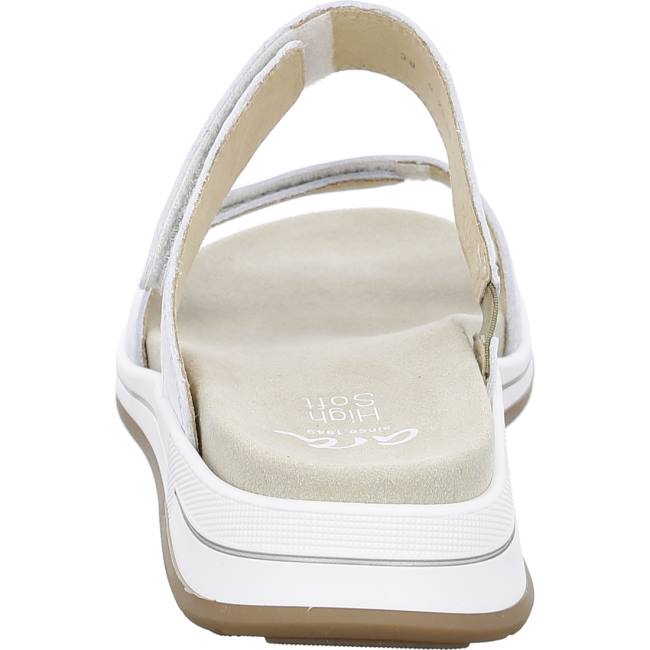 White Ara Shoes Osaka Silver Nebbia Women's Mules | ARA721SEP