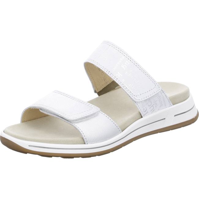 White Ara Shoes Osaka Silver Nebbia Women\'s Mules | ARA721SEP