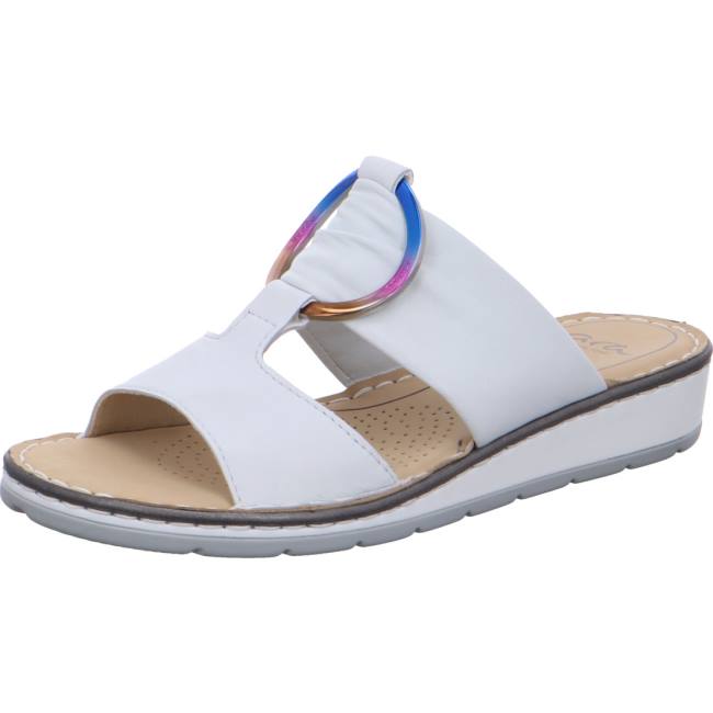 White Ara Shoes Positano Nebbia Women\'s Mules | ARA720XAL