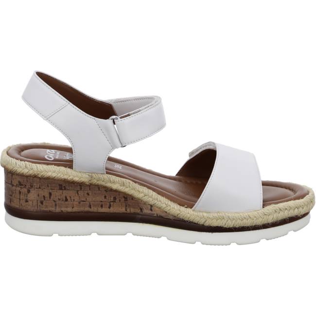 White Ara Shoes Wedge Cadiz Women's Sandals | ARA789MZV