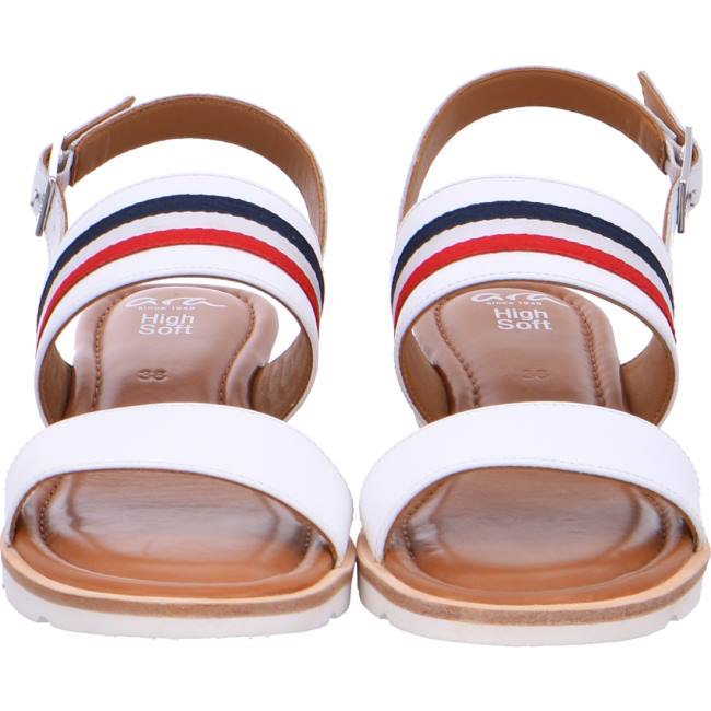 White Ara Shoes Wedge Carmel Women's Sandals | ARA842GAF