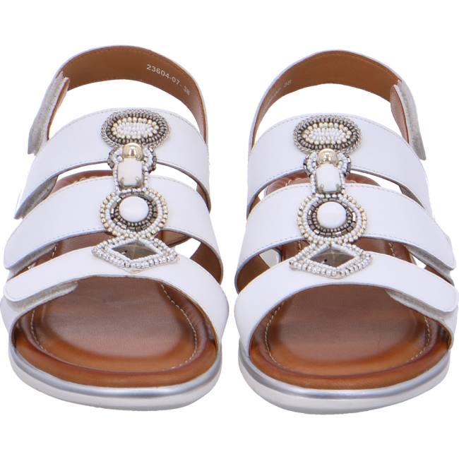 White Ara Shoes Wedge Kreta Women's Sandals | ARA825BZO