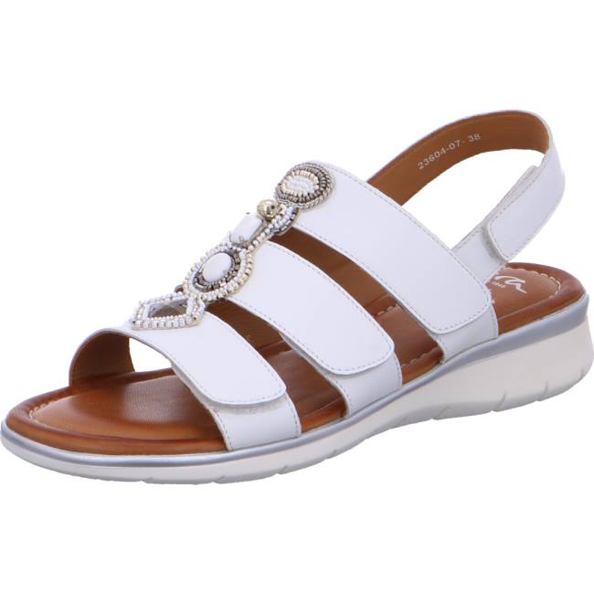 White Ara Shoes Wedge Kreta Women\'s Sandals | ARA825BZO