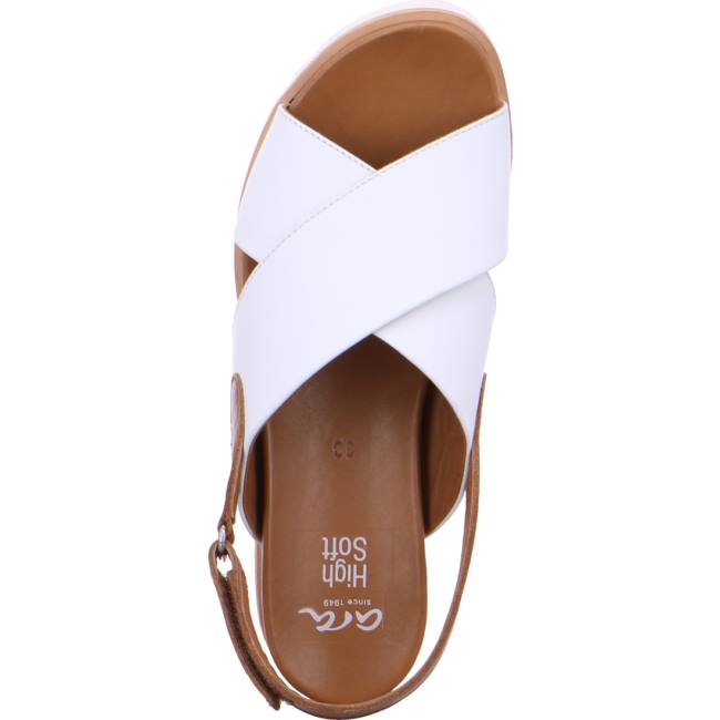 White Ara Shoes Wedge Valencia Women's Sandals | ARA389QVD