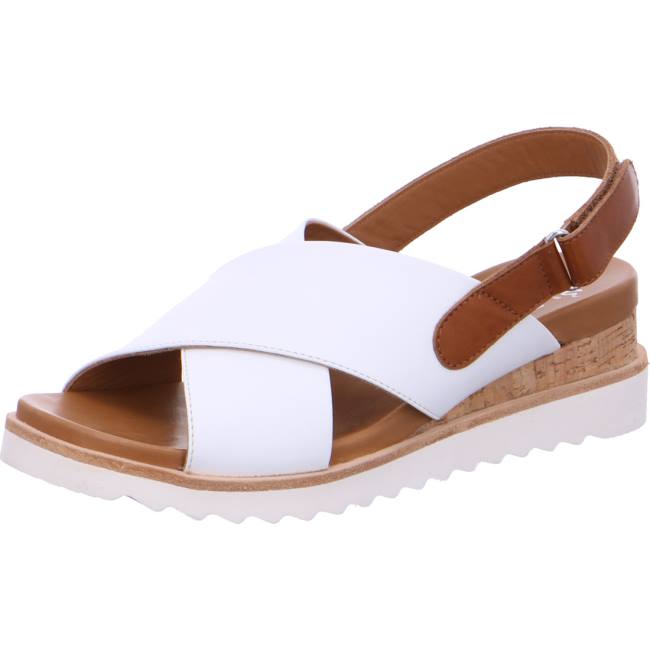 White Ara Shoes Wedge Valencia Women\'s Sandals | ARA389QVD