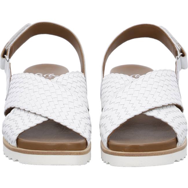 White Ara Shoes Wedge Valencia Women's Sandals | ARA421JEQ