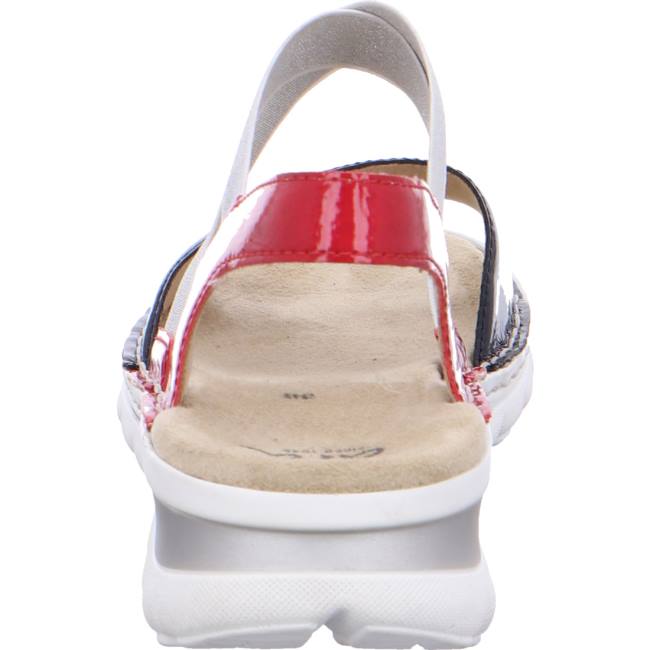 White / Black / Red Ara Shoes Tampa Navy Rosso Women's Sandals | ARA654AXY