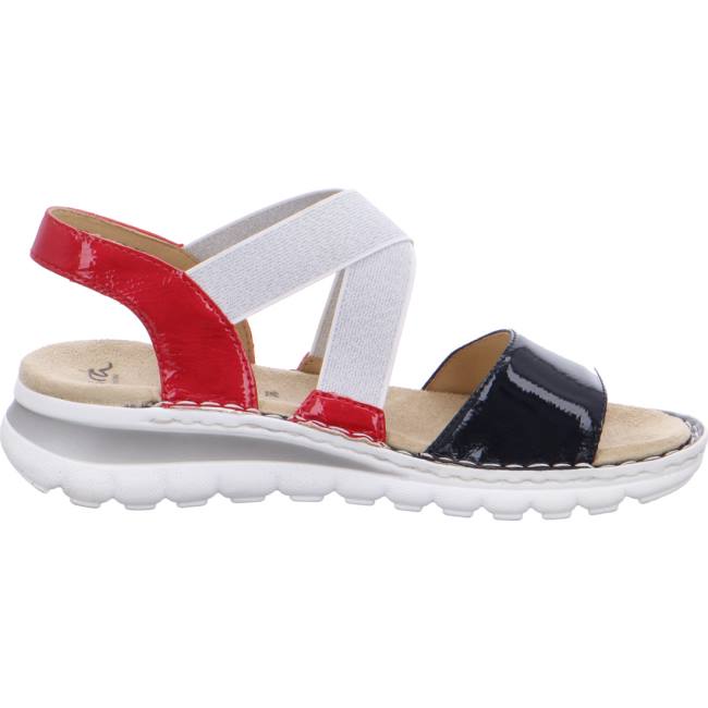 White / Black / Red Ara Shoes Tampa Navy Rosso Women's Sandals | ARA654AXY