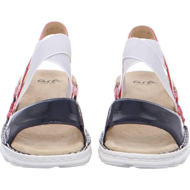 White / Black / Red Ara Shoes Tampa Navy Rosso Women's Sandals | ARA654AXY