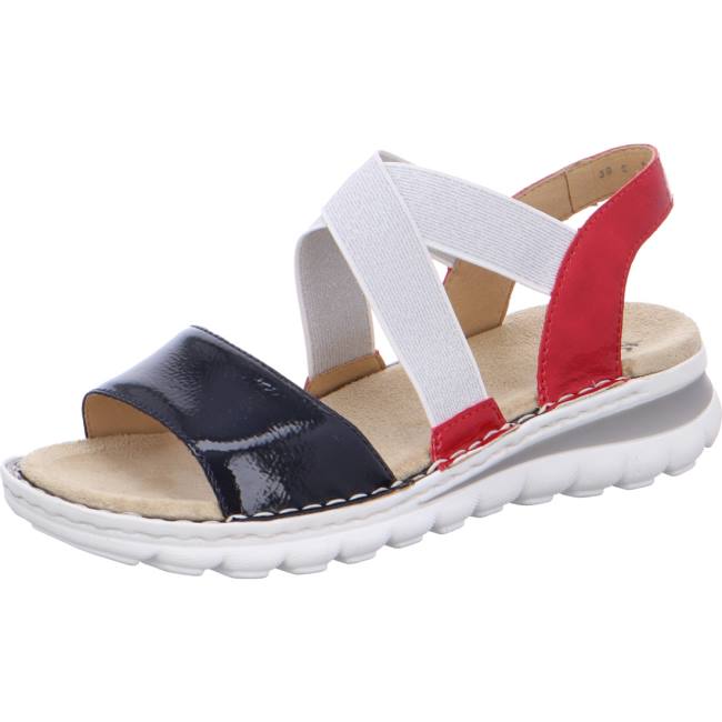 White / Black / Red Ara Shoes Tampa Navy Rosso Women\'s Sandals | ARA654AXY