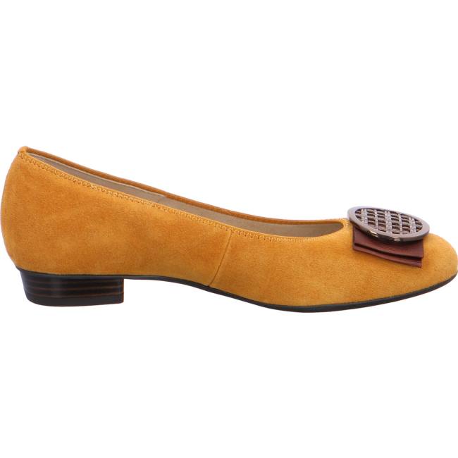 Yellow Ara Shoes Ballet Pumps Bari Curry Women's Ballerina | ARA742YEI