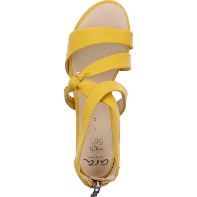 Yellow Ara Shoes Heeled Rosso Sun Women's Sandals | ARA701LRK