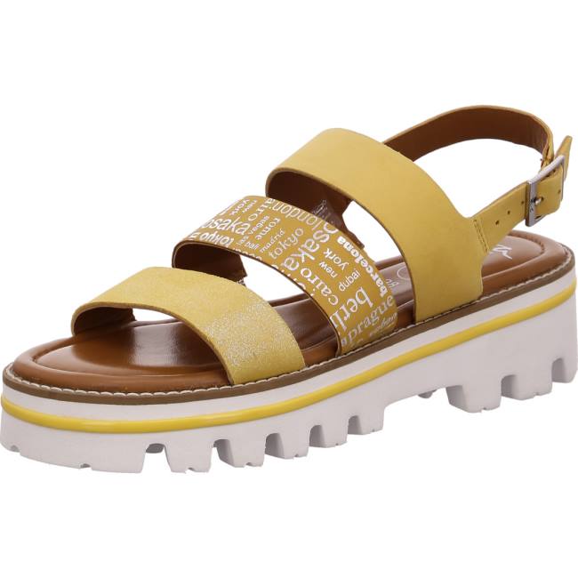 Yellow Ara Shoes Kopenhagen Sole Women\'s Sandals | ARA598XAM